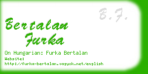 bertalan furka business card